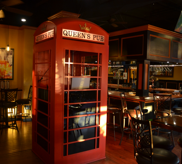 Phone booth control central, where the sound and lights magic happen.