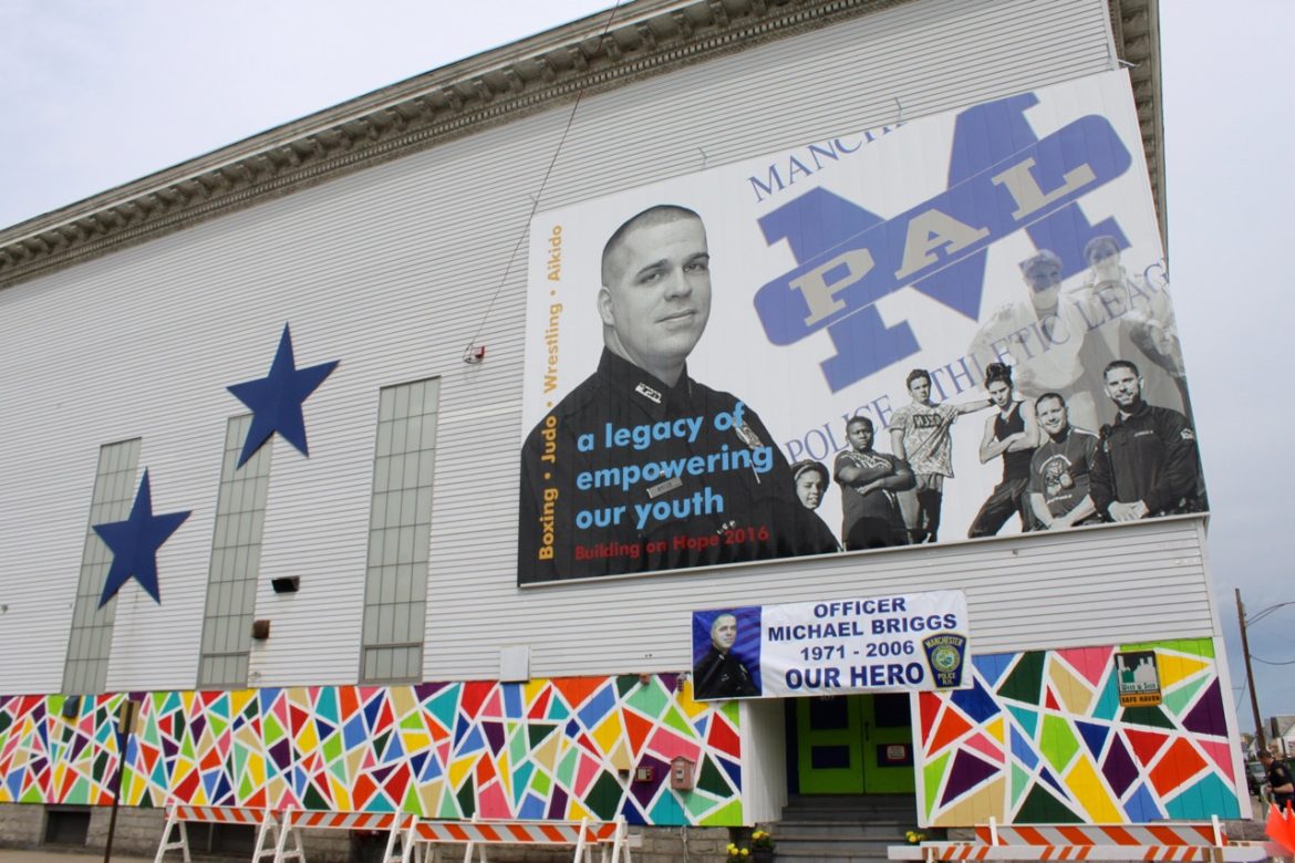 Beech Street mural, featuring Officer Michael Briggs.