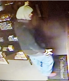 Man caught on film inside Wildlife Taxidermy.