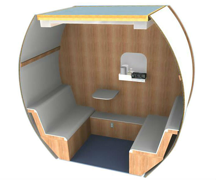 Interior view of the Mamava pod.