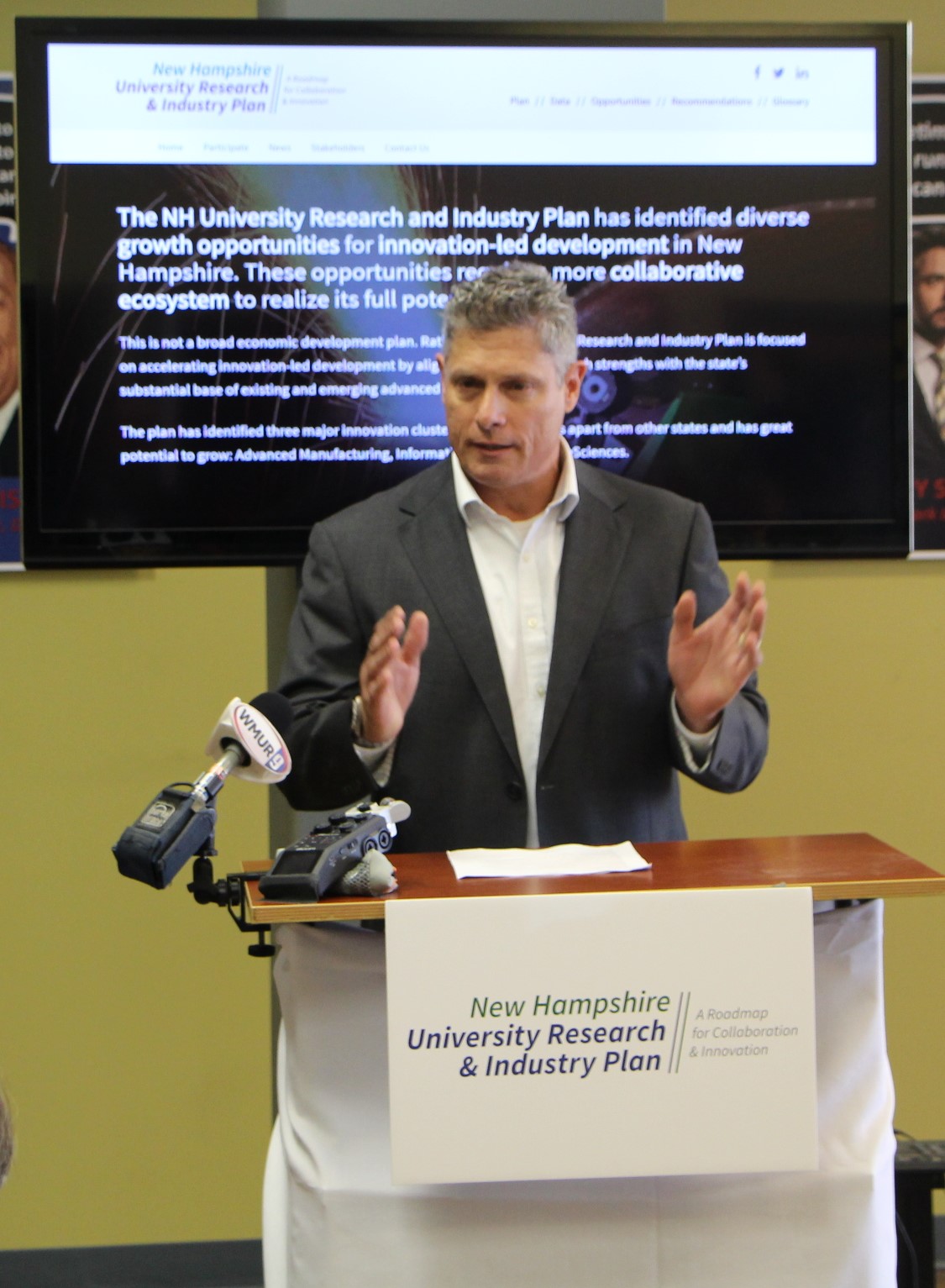 Mike Shipulski, director of advanced development, Hypertherm, Inc., and NH EPSCoR statewide committee member, praised the efforts to bring the NH University Research & Industry Plan to fruition, and discussed the importance of stakeholder collaboration to put the plan's recommendations into action. 