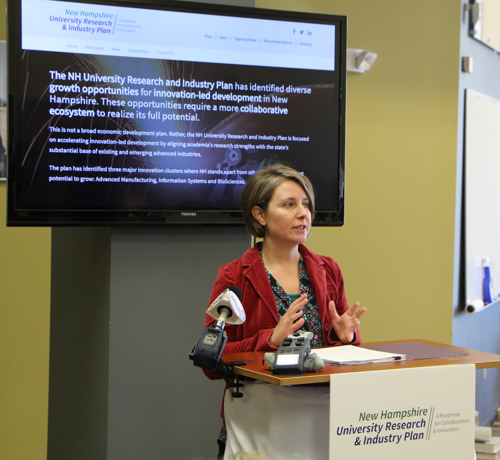 Carmen Lorentz, director, NH Department of Economic Development, discussed the positive steps NH is taking toward collaboration, and how the NH University Research & Industry Plan can work in concert with and bolster efforts that are already underway.