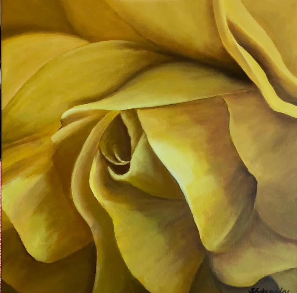 Painting "Yellow Rose of Joy" from local artist Stephanie Edwards