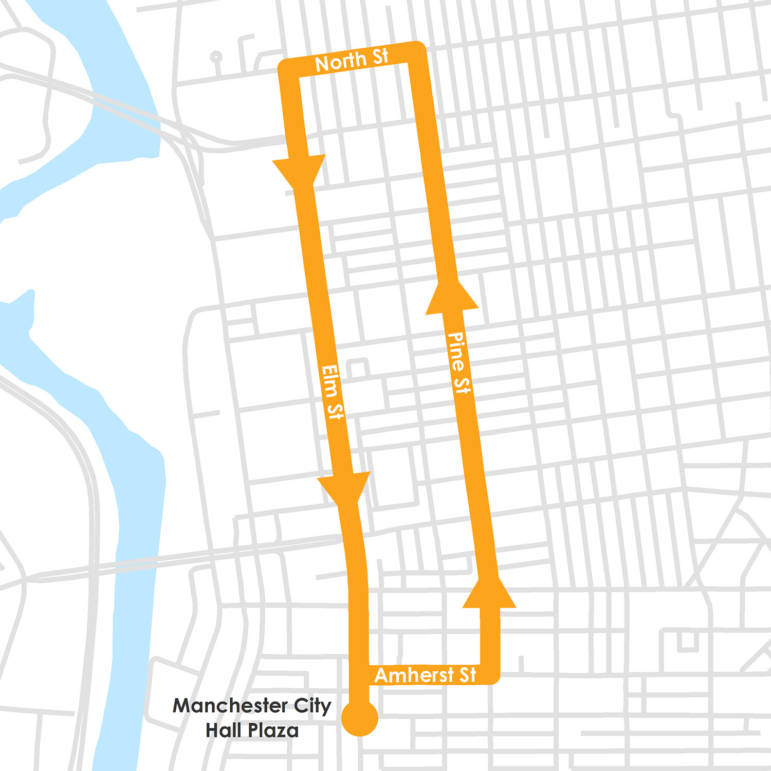 Route for the Community Bike Ride.