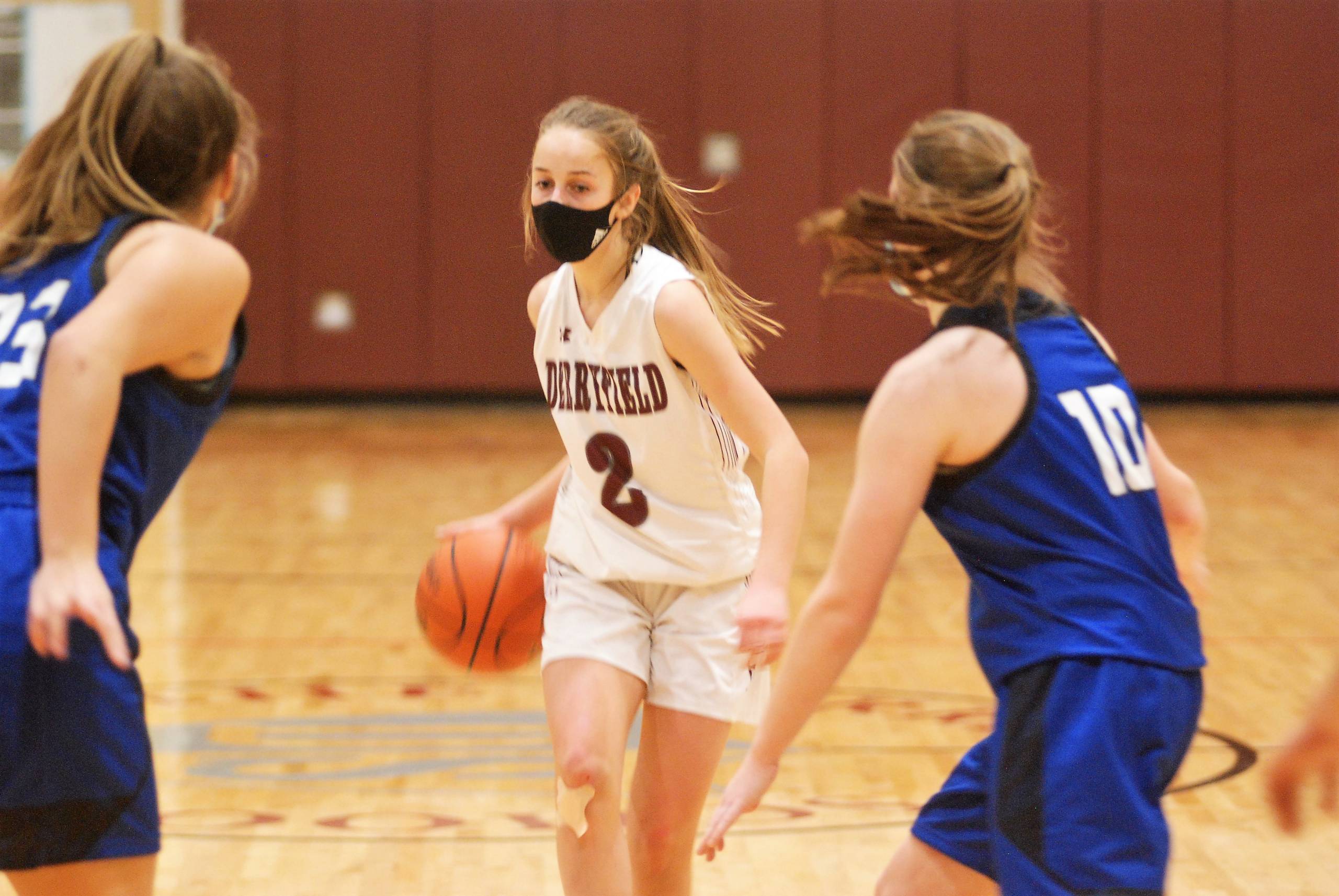 Lily Losey dribbling.