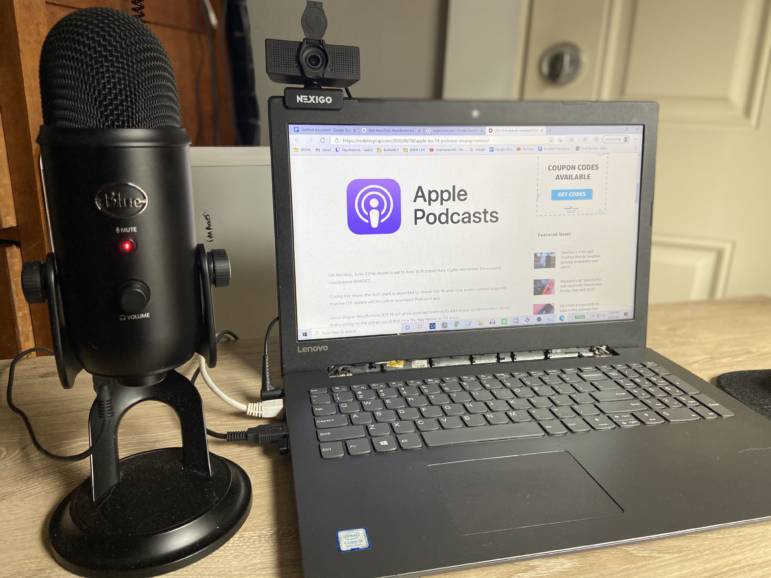 Here is my current setup: BLUE YETI Microphone, Lenovo laptop and a NEXIGO 1080p camera.