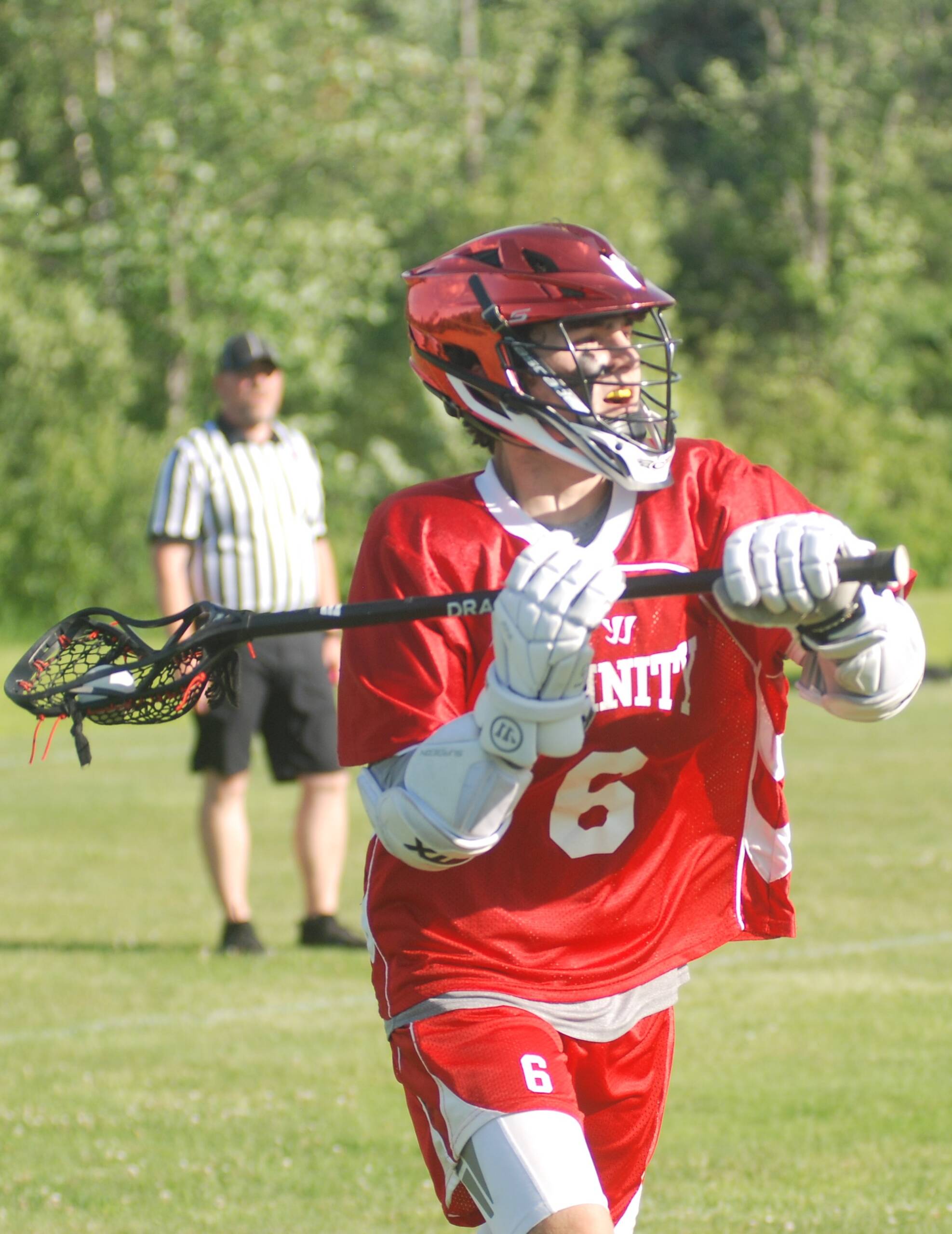 Ethan Flanagan looks to pass the ball.