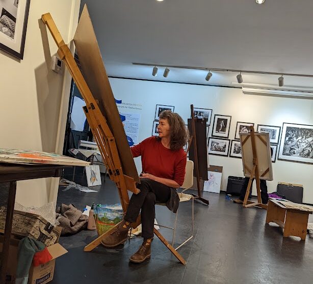 Mary Schuh getting ready to get down on our 3.5 hour session.