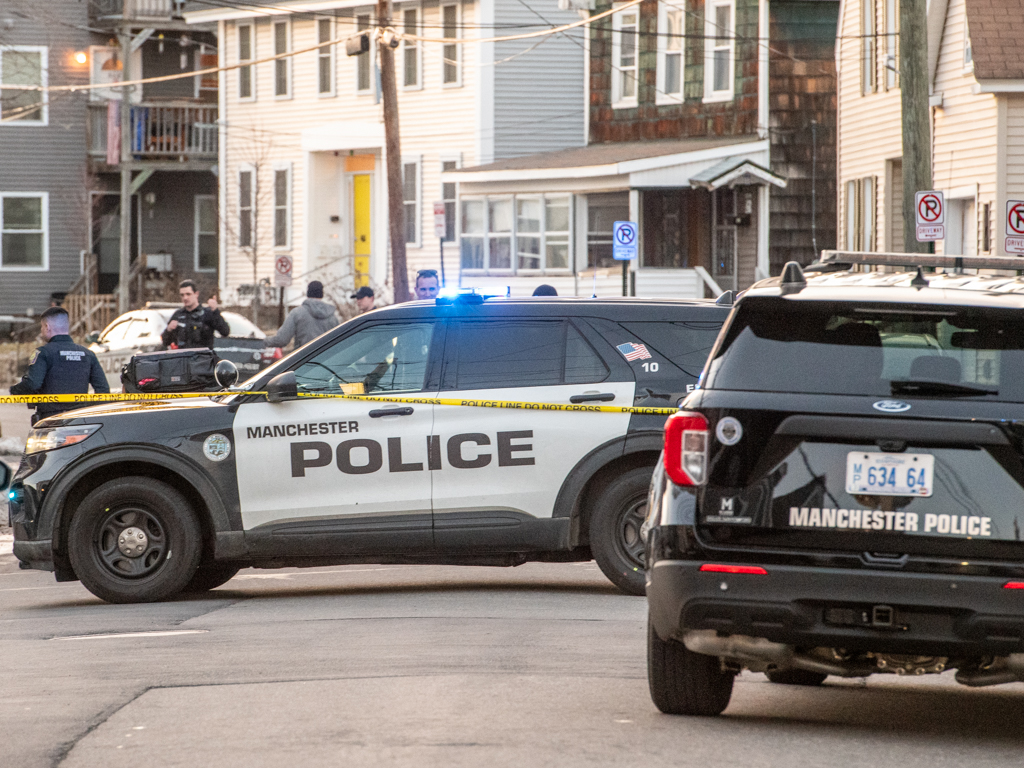 Police investigate scene of shooting on Granite Street, Manchester, NH