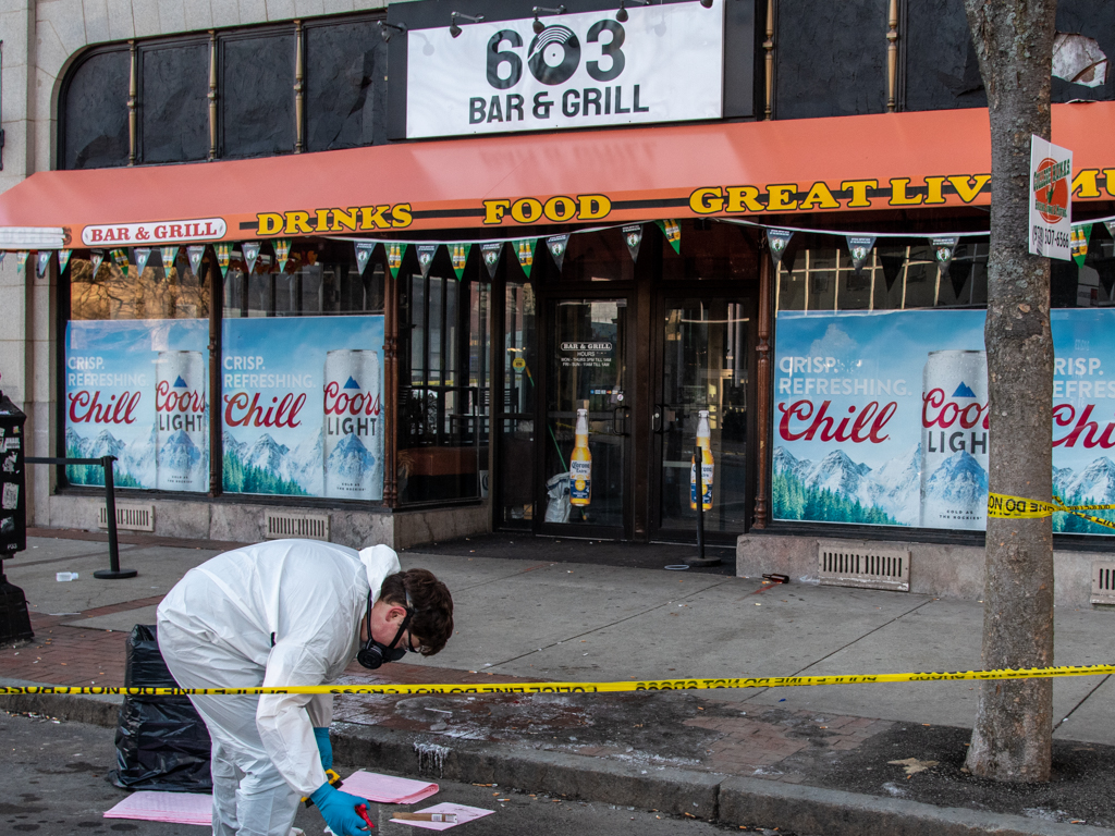crime scene outside 603 Bar & Grill