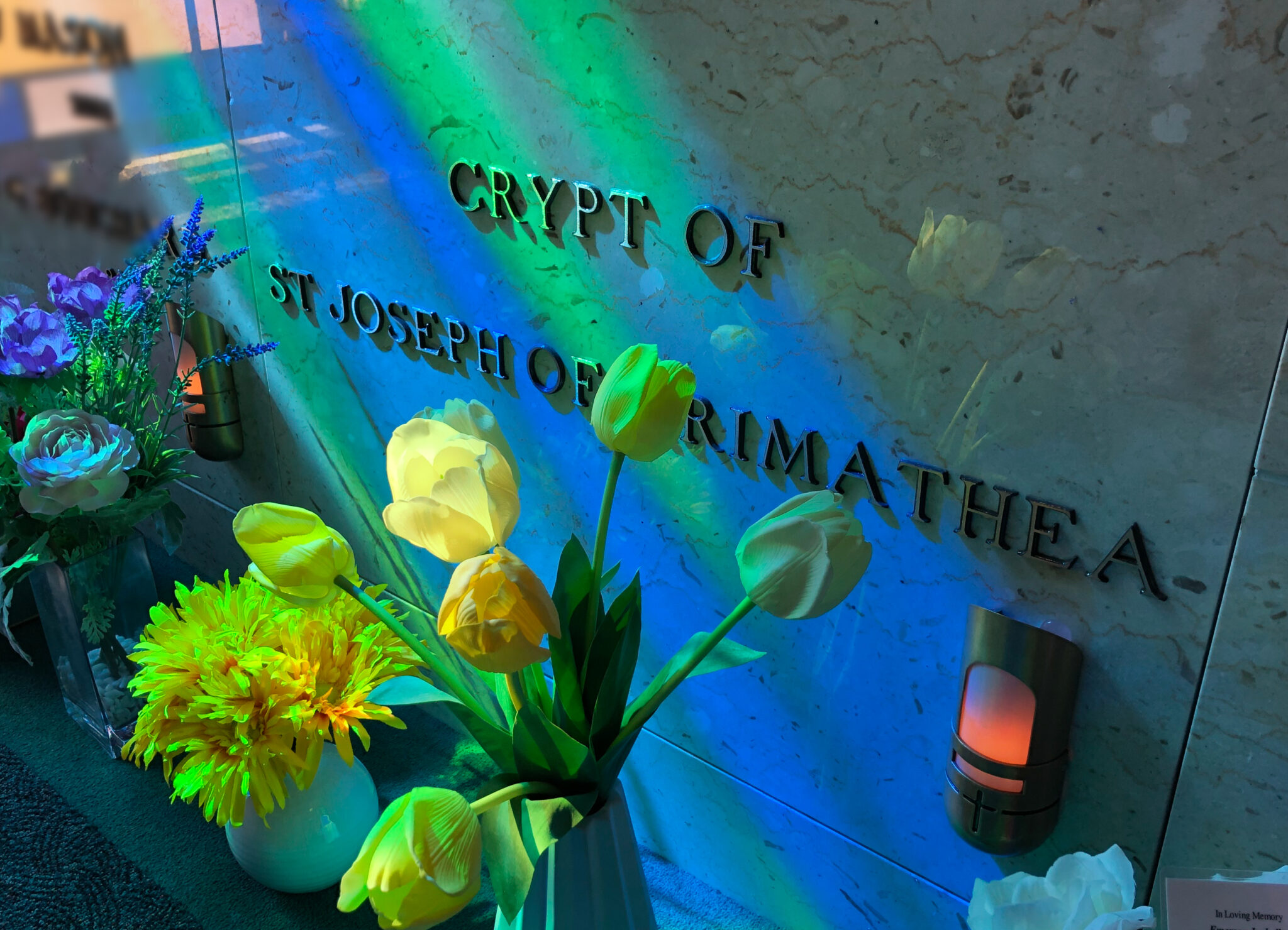 The crypt of St. Joseph of Arimathea at the Mount Calvary mausoleum holds the remains of more than 310 unclaimed or abandoned people from around New Hampshire. (Hadley Barndollar | New Hampshire Bulletin)