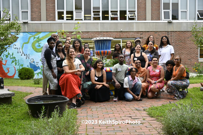 Colors of Change mural reveal Aug. 17, 2023 at West High School. Photo/Keith Spiro