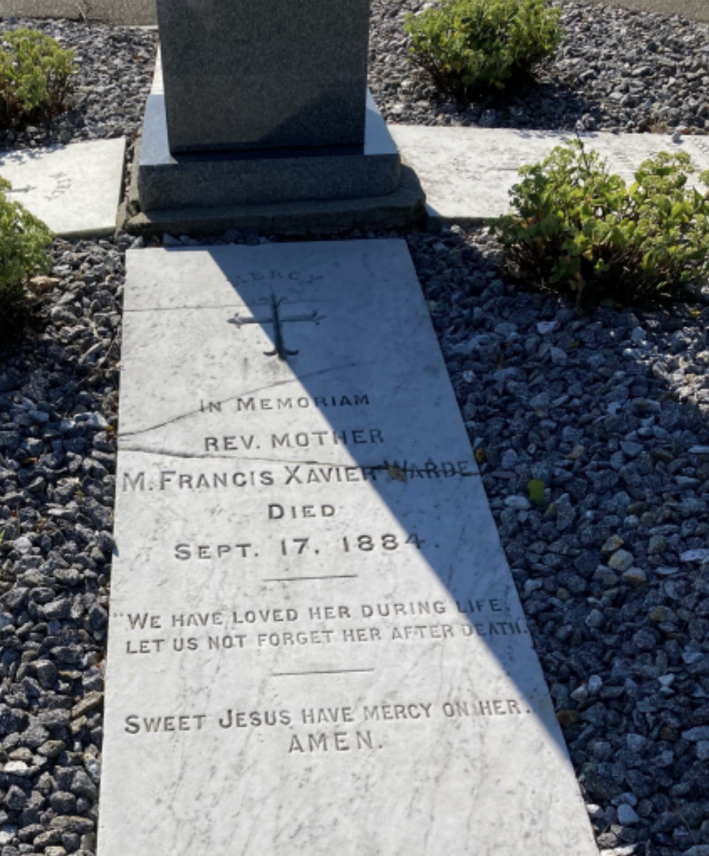 Frances Warde’s grave, old St Joseph Cemetery