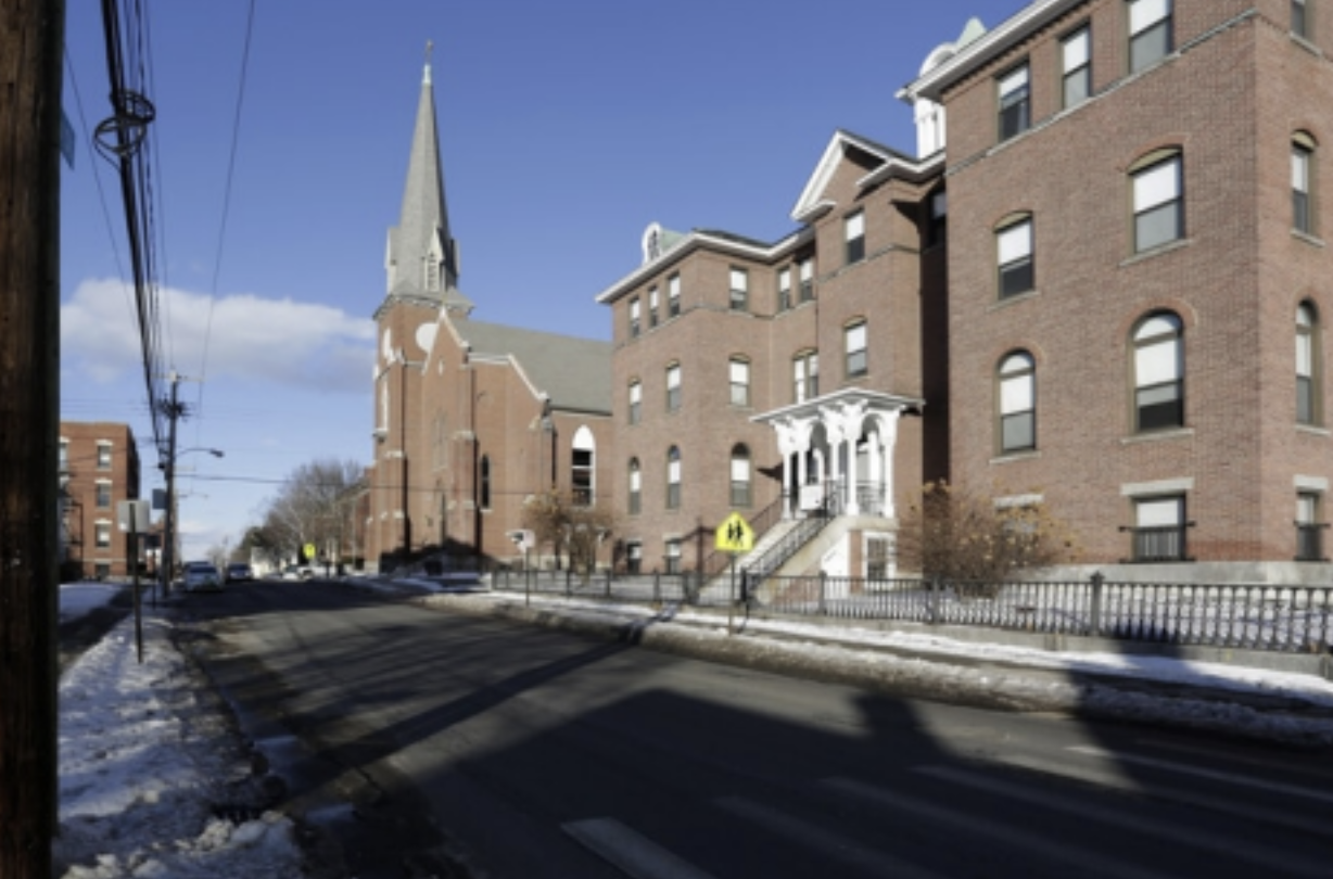 St. Anne Church and Sisters of Mercy Convent on Union Street.