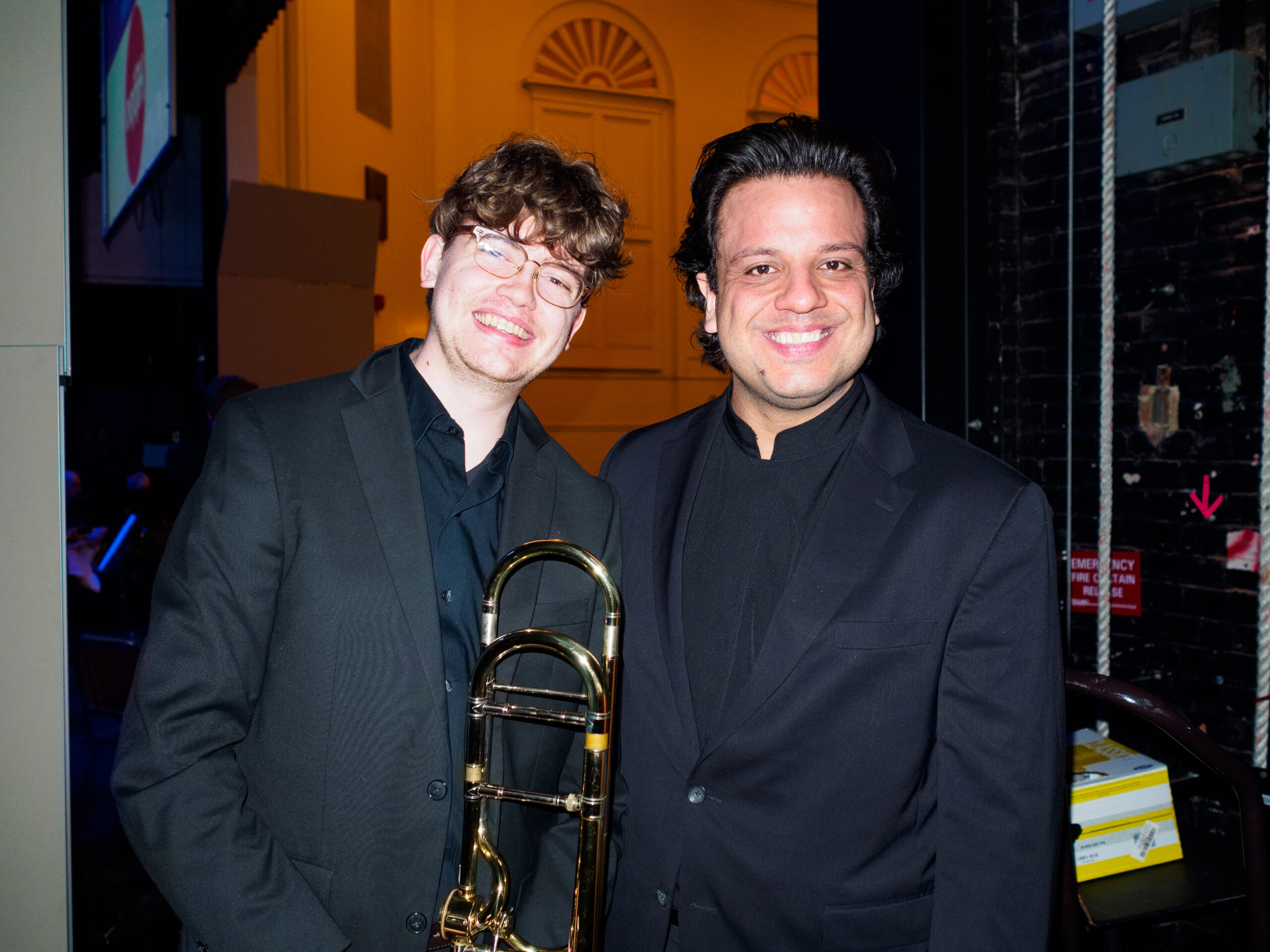 Jude Morris with conductor Roger Kalia photo.