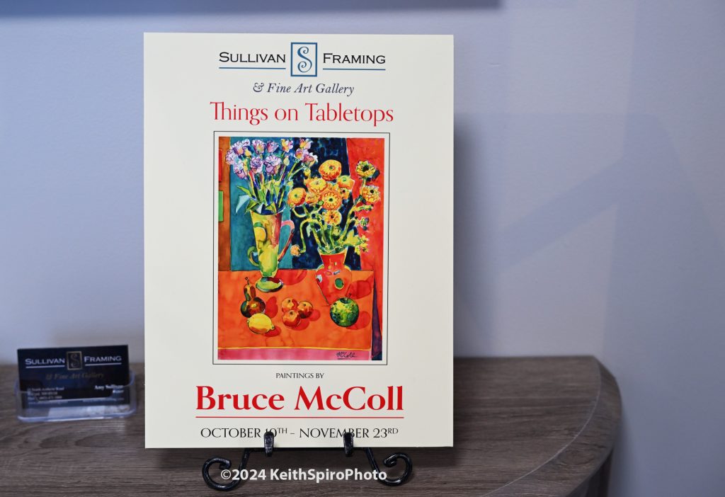 invitation to the Bruce McColl Show at Sullivan framing a post card photographed by Keith Spiro