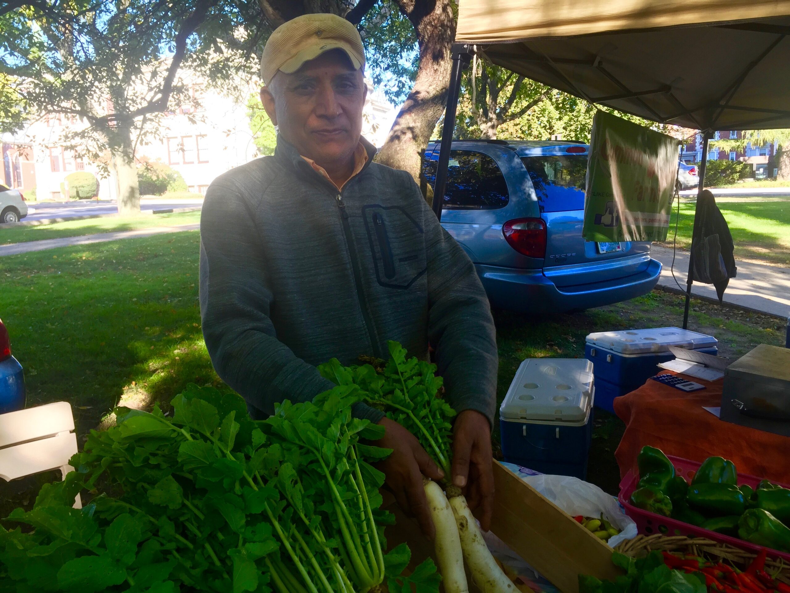 Laxmi Mishra of Fresh Start Farms in Dunbarton told me his peppers pack a lot of heat.