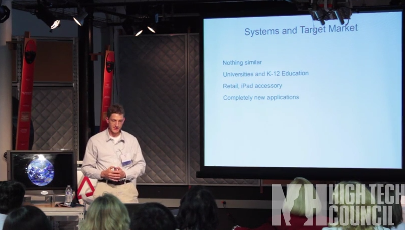 Matt Lally of iGlobe makes his pitch during an Entrepreneurial Forum May 2013.