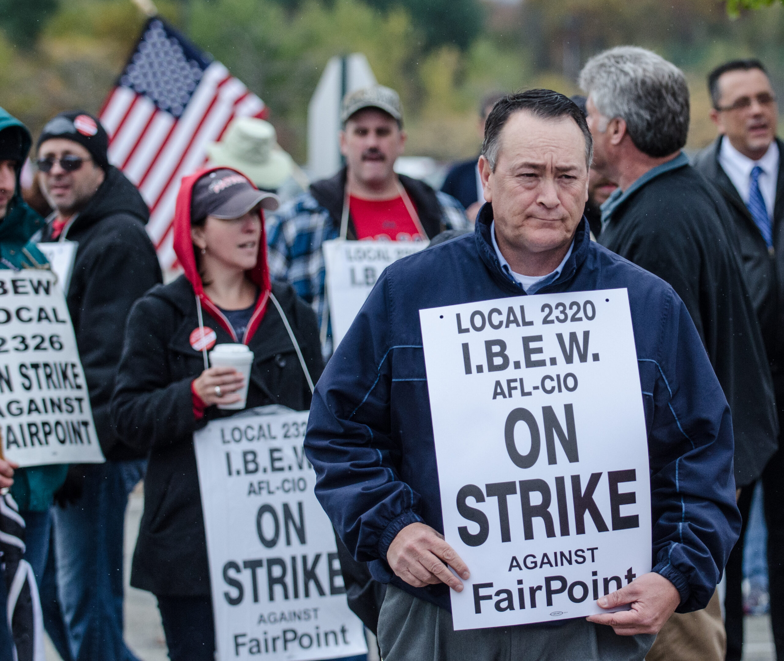 NH FairPoint workers on strike.