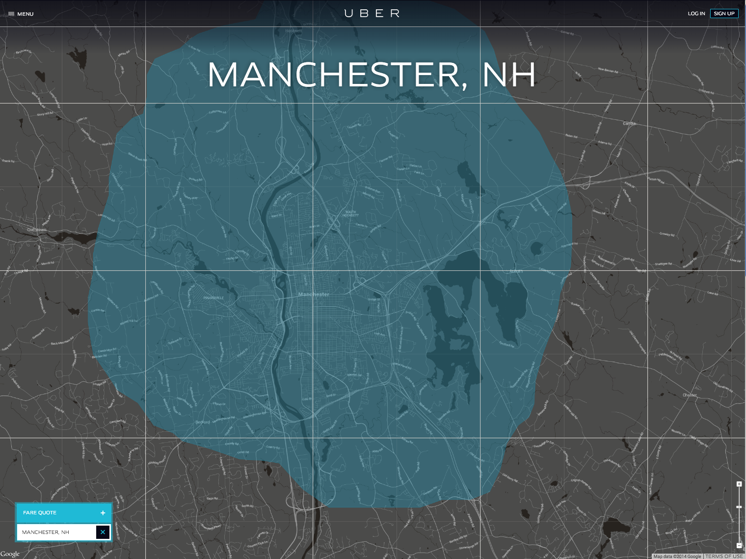 Uber mobile app-driven ride service has arrived in Manchester, NH.