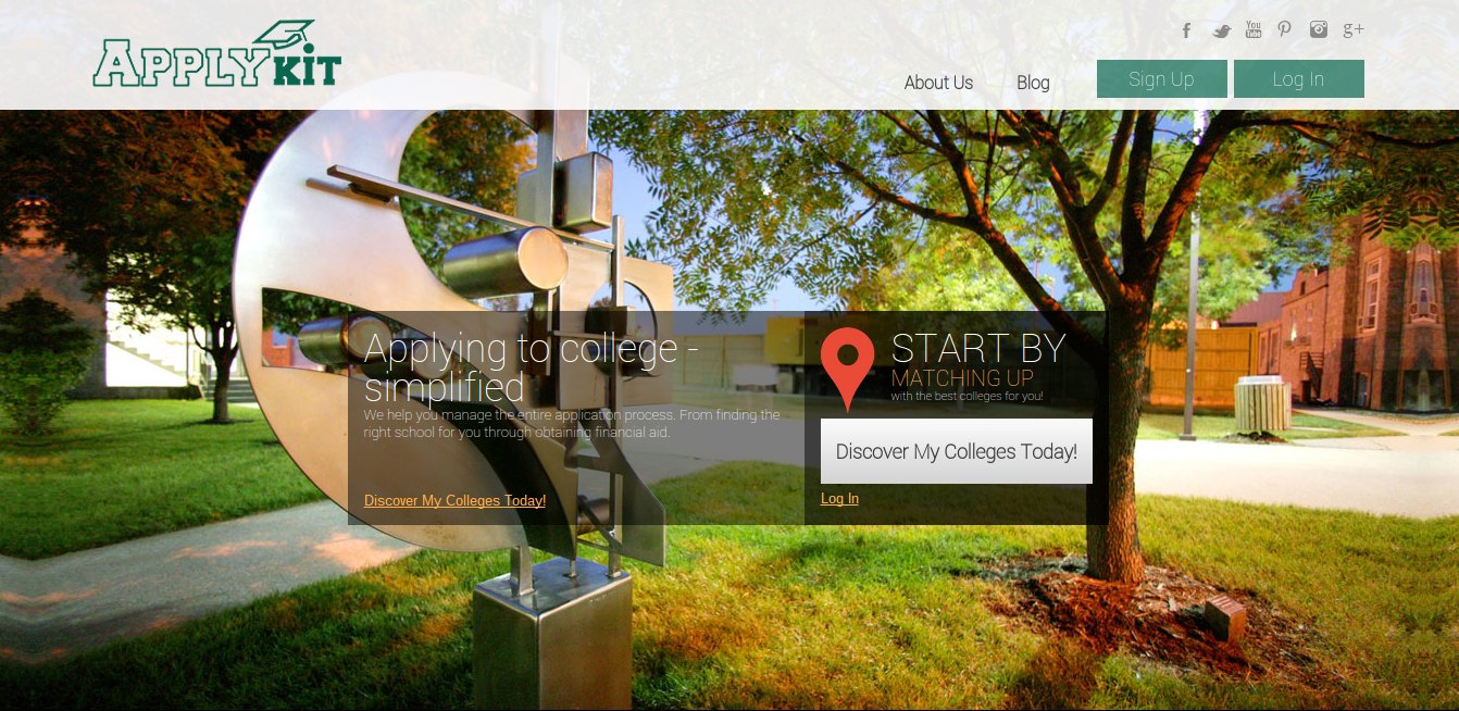 Ssreenshot of ApplyKit website.