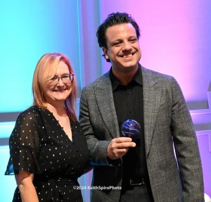 image of Kalia receiving award after which he spoke about Beethoven's 3rd and the rest of the upcoming season.