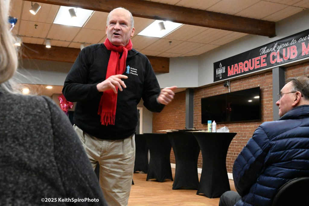 Photo by Keith Spiro of Palace Theatre CEO Peter Ramsey at the Marquee Club tour of the tech rehearsal.