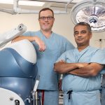 Elliot provicers, From left, orthopedic surgeon Dr. Bryan Lawless, MD, trauma surgeon Dr. Rajan Gupta, MD, and pediatric surgeon Dr. Elizabeth Soukup, MD, MMSc.