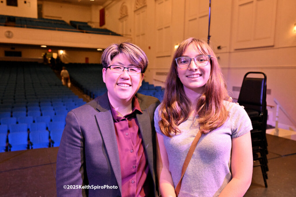 SymphonyNH guest conductor pictured with InkLink intern Faye Jones in a Keith Spiro Photo