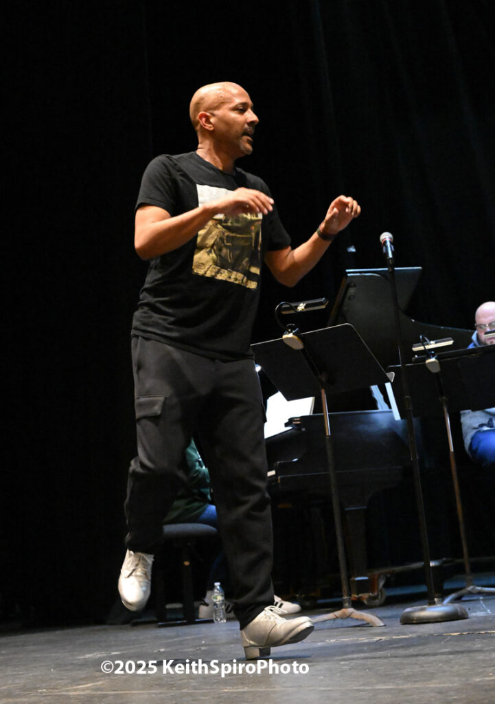Jazz and tap dancer Aaron Tolson in a photo by Keith Spiro performing during rehearsal