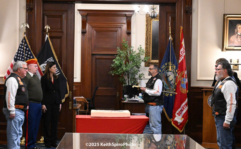 Governor Kelly Ayotte seen hosting reception at the NH Statehouse in a photo by Keith Spiro.