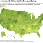 Map of U.S. households without $2,000 in emergency savings.