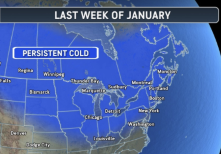 weather graphic for Jan. 2026