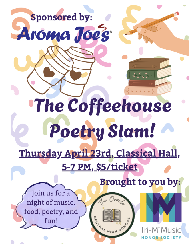 April 23: Poetry slam at Central’s Classical hall to benefit the school’s literary magazine