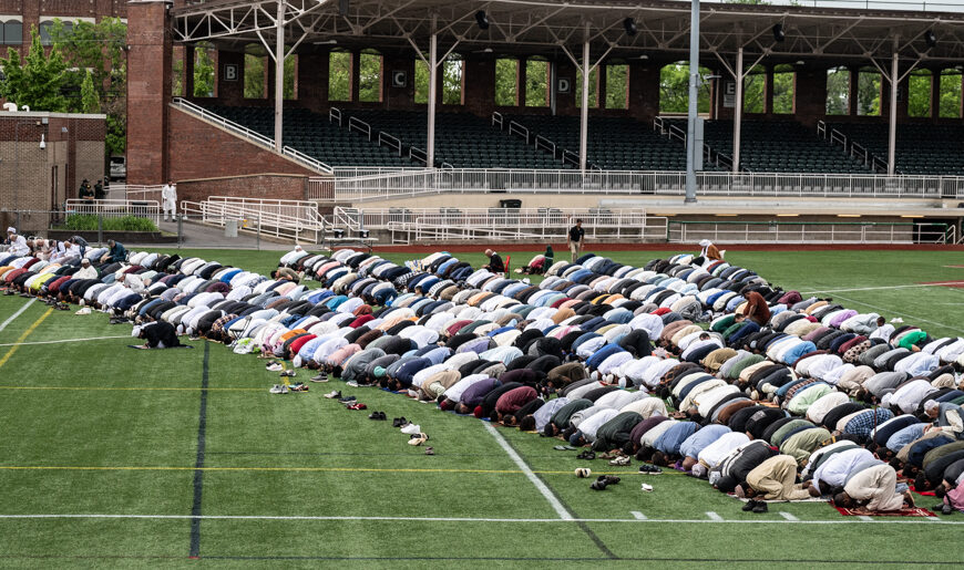 At Gill Stadium, Manchester’s Muslim community celebrates Eid while reflecting on homeland traditions