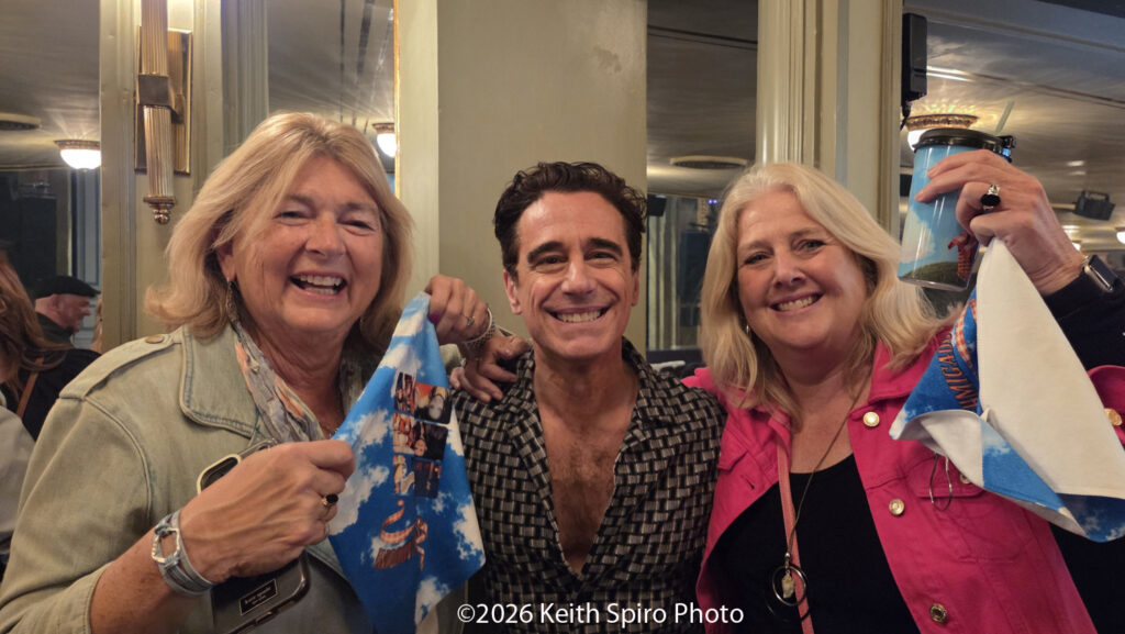 Image of Max's mom Jane Clayton, Director/Choreographer Christopher Gattelli and Jen Briggs after the show in a Keith Spiro Photo